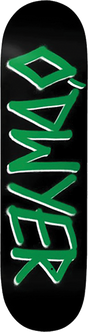 DEATHWISH O?DWYER GANG NAME SKATEBOARD DECK-8.25 BLK/GRN