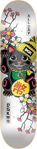 DGK LUCKY CAT SKATEBOARD DECK-8.25 WHITE