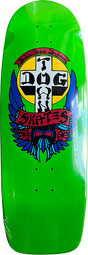 DOGTOWN BULL DOG 70S RIDER SKATEBOARD DECK-10X30.57 LIME DIP