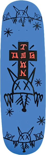 DOGTOWN RAT FACE 2 SQUARE EGG SKATEBOARD DECK9.38x31.75 NEON BLUE
