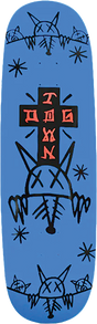 DOGTOWN RAT FACE 2 SQUARE EGG SKATEBOARD DECK9.38x31.75 NEON BLUE