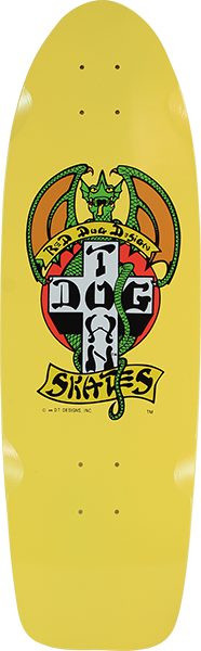 DOGTOWN RED DOG 70S CLASSIC SKATEBOARD DECK-9X30 YELLOW DIP