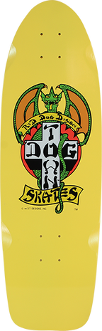 DOGTOWN RED DOG 70S CLASSIC SKATEBOARD DECK-9X30 YELLOW DIP