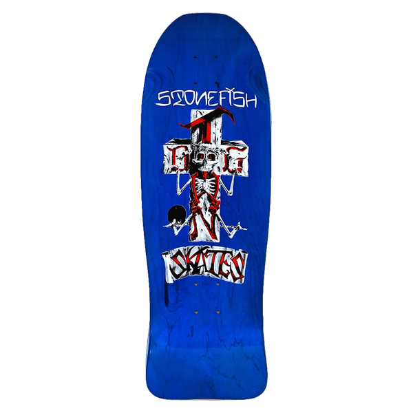 DT STONEFISH80S SKATEBOARD DECK-10.12x30.32 TRANS.BLU GLOSS