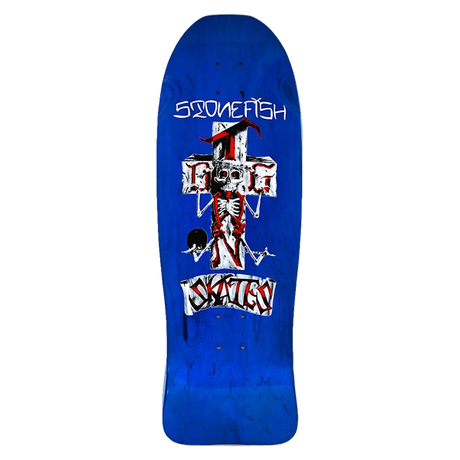 DT STONEFISH80S SKATEBOARD DECK-10.12x30.32 TRANS.BLU GLOSS