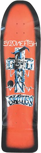 DOGTOWN STONEFISH LB SKATEBOARD DECK-9.5x35.2 BURNT ORG/BLK FADE