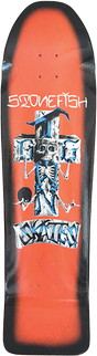 DOGTOWN STONEFISH LB SKATEBOARD DECK-9.5x35.2 BURNT ORG/BLK FADE