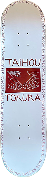 DOOM SAYERS TOKURA SNAKE SHAKE SKATEBOARD DECK-8.75 WHT RED