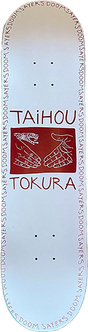 DOOM SAYERS TOKURA SNAKE SHAKE SKATEBOARD DECK-8.75 WHT RED