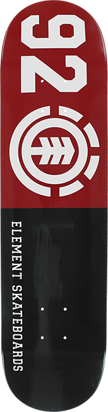 ELEMENT 92 CLASSIC SKATEBOARD DECK-8.0 BLK/RED/WHT w/MOB GRIP