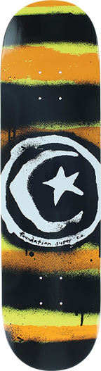 FOUNDATION STAR & MOON DISTRESS SKATEBOARD DECK-8.25 MUSTARD