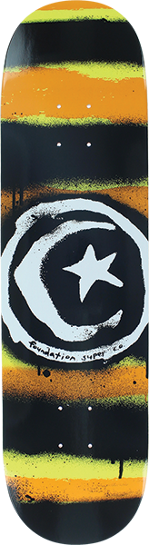 FOUNDATION STAR & MOON DISTRESS SKATEBOARD DECK-8.25 MUSTARD