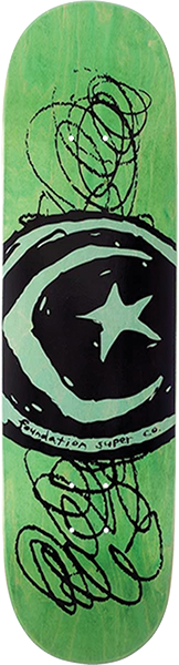FOUNDATION STAR & MOON SCRIBBLE SKATEBOARD DECK-7.75