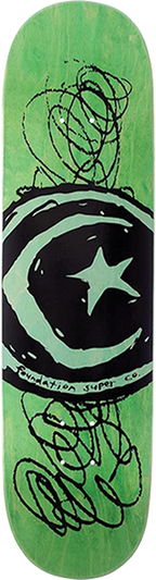 FOUNDATION STAR & MOON SCRIBBLE SKATEBOARD DECK-7.75
