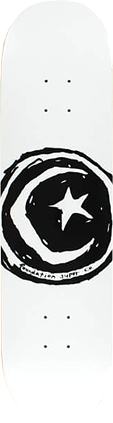 FOUNDATION STAR & MOON SKATEBOARD DECK-8.25 WHITE
