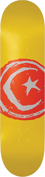 FOUNDATION STAR & MOON SKATEBOARD DECK-8.25 YELLOW