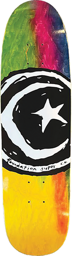 FOUNDATION STAR AND MOON DYED SKATEBOARD DECK-8.0 RAINBOW DYE