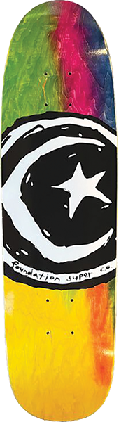 FOUNDATION STAR AND MOON DYED SKATEBOARD DECK-8.0 RAINBOW DYE