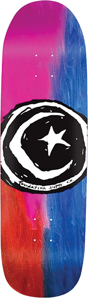 FOUNDATION STAR AND MOON DYED SKATEBOARD DECK-9X31.5 PURPLE/BLUE