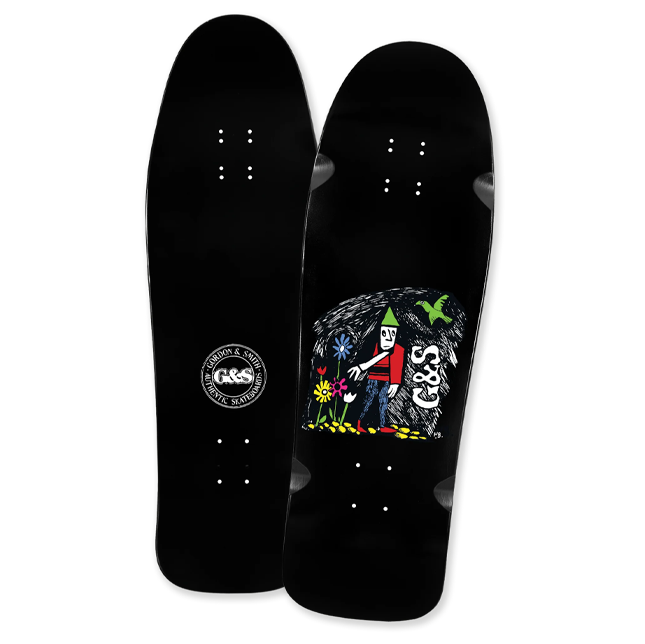 G&S FLOWER GUY SKATEBOARD DECK-10x31.5 BLK DIP
