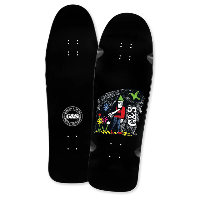 G&S FLOWER GUY SKATEBOARD DECK-10x31.5 BLK DIP