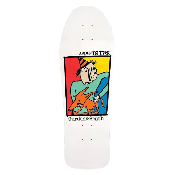 G&S BLENDER ROCKING DOG85 LTD SKATEBOARD DECK-10x30 WHT DIP