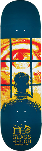 GLASS HOUSE EYE WITNESS SKATEBOARD DECK-8.75 BLUE/YEL