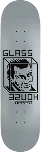 GLASS HOUSE HOUSE ARREST SKATEBOARD DECK-8.5 SILVER w/ grip