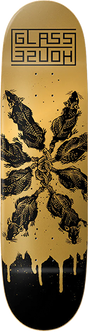 GLASS HOUSE RATS SKATEBOARD DECK 8.5 GOLD/BLK
