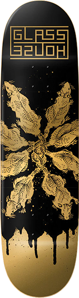 GLASS HOUSE RATS SKATEBOARD DECK 9.0 BLK/GOLD