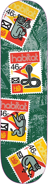 HABITAT POSTAGE SKATEBOARD DECK-8.25 RED