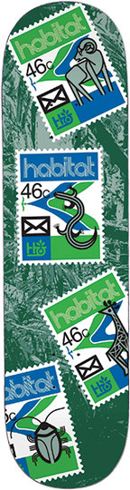 HABITAT POSTAGE SKATEBOARD DECK-8.5 BLUE