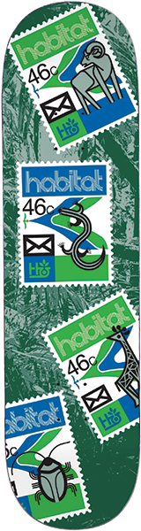 HABITAT POSTAGE SKATEBOARD DECK-8.5 BLUE