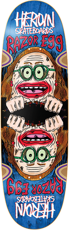 HEROIN AUNTIE RAZOR EGG SKATEBOARD DECK-9.75 w/ grip