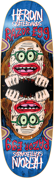 HEROIN AUNTIE RAZOR EGG SKATEBOARD DECK-9.75 w/ grip