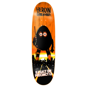 HEROIN BASALT ON PRECINCT 13 EGG SKATEBOARD DECK-8.75