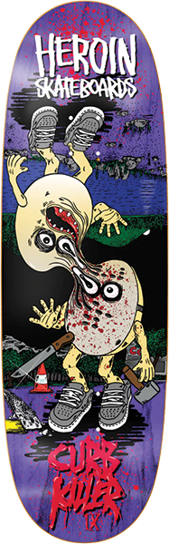 HEROIN CURB KILLER 9 MERGED SKATEBOARD DECK-10X32.6 w/ grip
