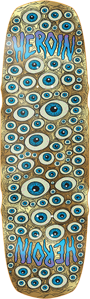 HEROIN SEEING DOUBLE MUTATED SKATEBOARD DECK-9.5 GOLD