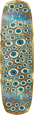 HEROIN SEEING DOUBLE MUTATED SKATEBOARD DECK-9.5 GOLD