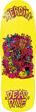 HEROIN DEAD DAVE TRAINLINES SKATEBOARD DECK-10.12X32.3