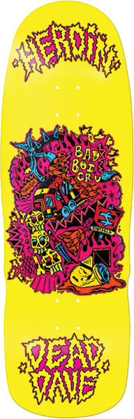 HEROIN DEAD DAVE TRAINLINES SKATEBOARD DECK-10.12X32.3