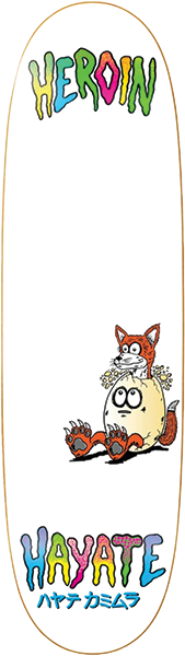 HEROIN HAYATE FOX EGG SKATEBOARD DECK-8.75X31.4 w/grip