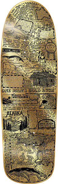 HEROIN QUESTIONS GOLD RUSH SKATEBOARD DECK-10.0 w/ grip