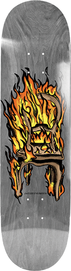 JACUZZI CHAIR ON FIRE ART TT SKATEBOARD DECK-8.5 GREY EX7