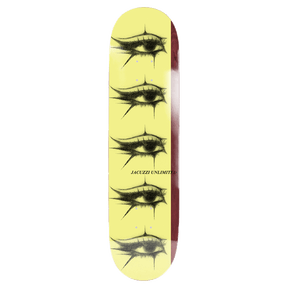 JACUZZI JET SKI EYES SKATEBOARD DECK-8.25 YEL/BURG EX7