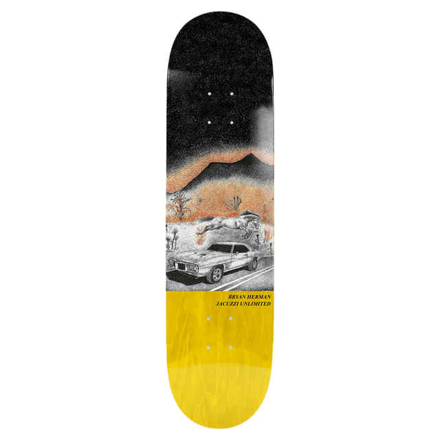 JACUZZI HERMAN FIRE BIRD SKATEBOARD DECK-8.25 YELLOW EX7