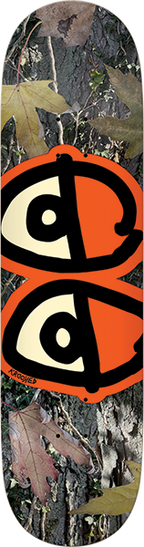 KROOKED EYES CAMO SKATEBOARD DECK-8.25 ORANGE