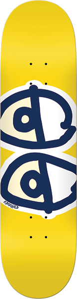 KROOKED TEAM EYES SKATEBOARD DECK-8.06 YELLOW