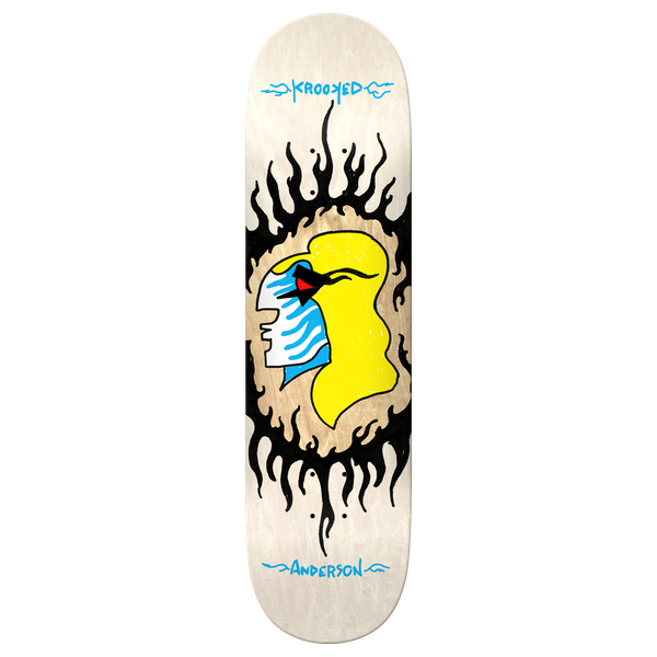 KRK ANDERSON PINK FLAME SKATEBOARD DECK-8.38 WHITE
