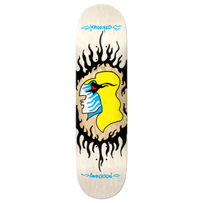 KRK ANDERSON PINK FLAME SKATEBOARD DECK-8.38 WHITE